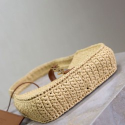 Replica Saint Laurent Le 5 À 7 Hobo Mini Bag in Natural Raffia Fake