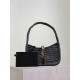 Replica Saint Laurent Le 5 À 7 Hobo Mini Bag in Black Raffia Fake Replica Saint Laurent Le 5 À 7 Hobo Mini Bag in Black Raffia Fake