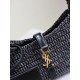 Replica Saint Laurent Le 5 À 7 Hobo Mini Bag in Black Raffia Fake Replica Saint Laurent Le 5 À 7 Hobo Mini Bag in Black Raffia Fake
