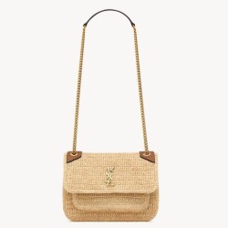 Replica Saint Laurent Niki Mini Bag in Natural Raffia Clone