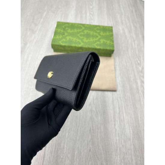 Replica Gucci Bi-color GG Marmont continental wallet 456116 Black Fake