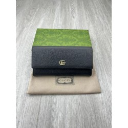 Replica Gucci Bi-color GG Marmont continental wallet 456116 Black Fake