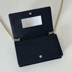 Replica Gucci GG Marmont wallet on chain 497985 Black Fake