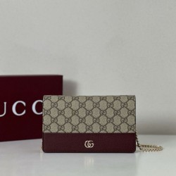 Replica Gucci GG Marmont wallet on chain 497985 Red Fake