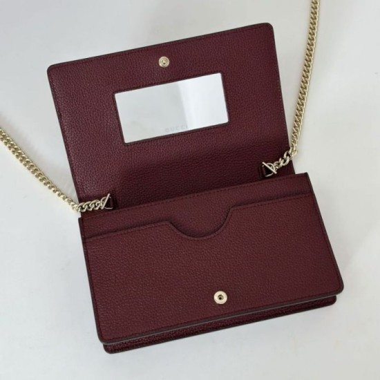 Replica Gucci GG Marmont wallet on chain 497985 Red Fake
