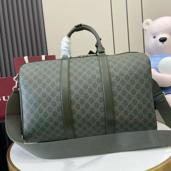 Replica Gucci GG Monogram medium Men duffle bag 792074 Green Fake