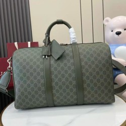 Replica Gucci GG Monogram medium Men duffle bag 792074 Green Fake