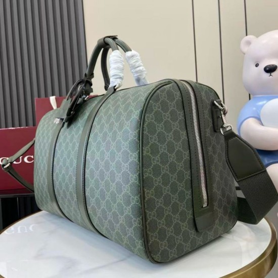 Replica Gucci GG Monogram medium Men duffle bag 792074 Green Fake