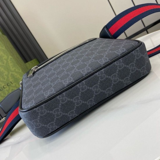 Replica Gucci GG Monogram small Men messenger bag 792082 Black Fake