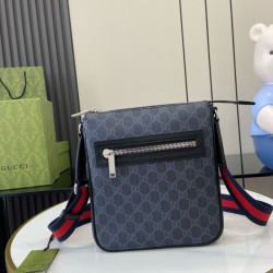 Replica Gucci GG Monogram small Men messenger bag 792082 Black Fake