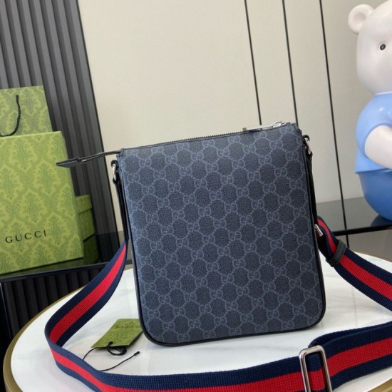 Replica Gucci GG Monogram small Men messenger bag 792082 Black Fake
