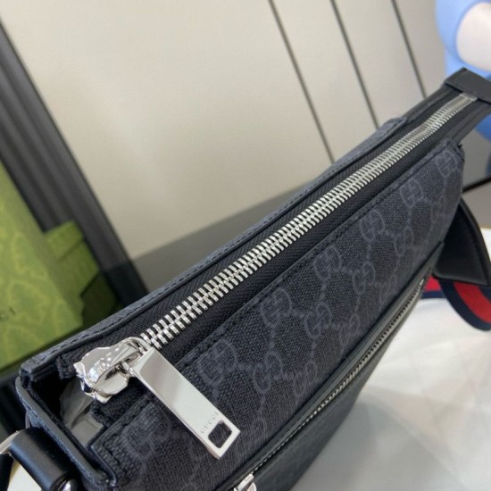 Replica Gucci GG Monogram small Men messenger bag 792082 Black Fake