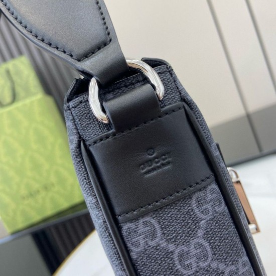 Replica Gucci GG Monogram small Men messenger bag 792082 Black Fake