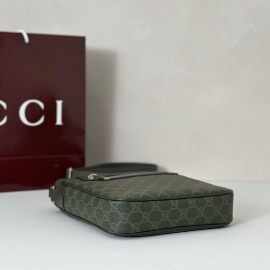 Replica Gucci GG Monogram small Men messenger bag 792082 Green Fake