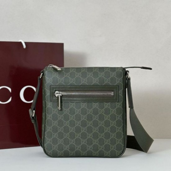 Replica Gucci GG Monogram small Men messenger bag 792082 Green Fake