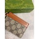 Replica Gucci GG Emblem card case with strap 819121 Brown Fake