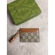 Replica Gucci GG Emblem card case with strap 819121 Brown Fake
