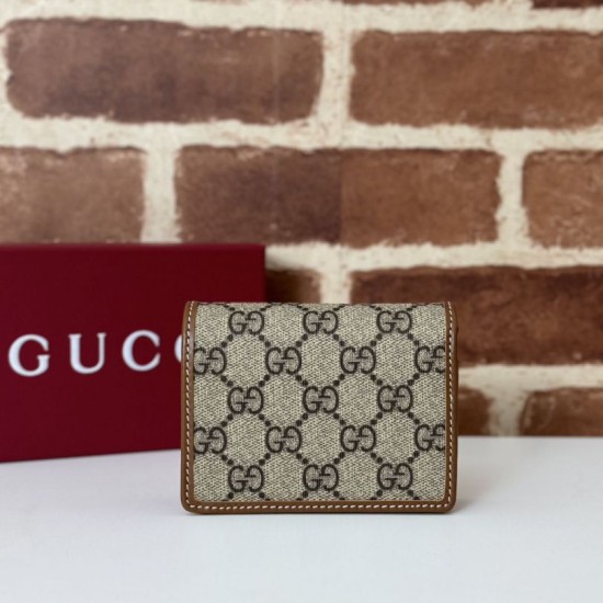 Replica Gucci GG Emblem small wallet 820692 Brown Fake