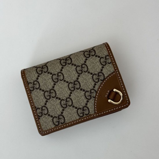 Replica Gucci GG Emblem small wallet 820692 Brown Fake