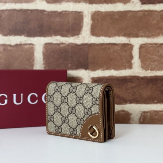 Replica Gucci GG Emblem small wallet 820692 Brown Fake