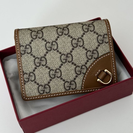 Replica Gucci GG Emblem small wallet 820692 Brown Fake