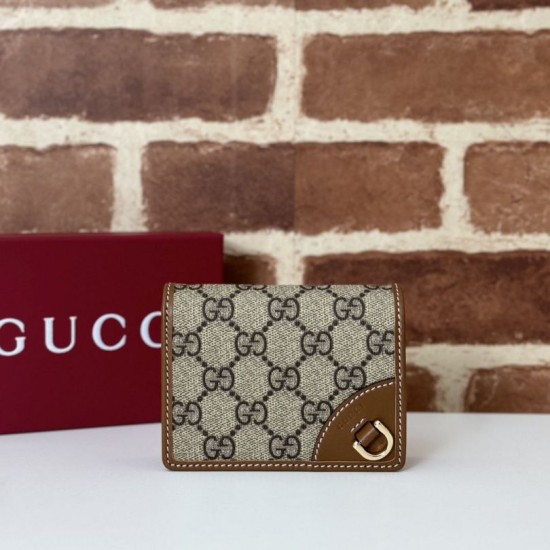 Replica Gucci GG Emblem small wallet 820692 Brown Fake