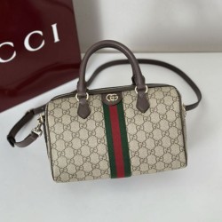 Replica Gucci Ophidia medium boston bag 836825 Brown Fake