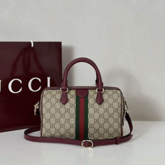 Replica Gucci Ophidia medium boston bag 836825 Red Fake