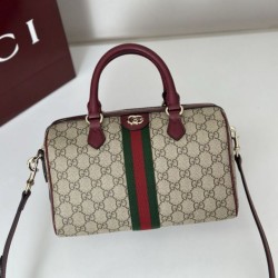 Replica Gucci Ophidia medium boston bag 836825 Red Fake