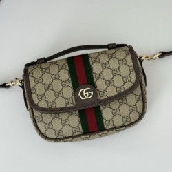 Replica Gucci Ophidia small top handle bag 836843 Brown Fake