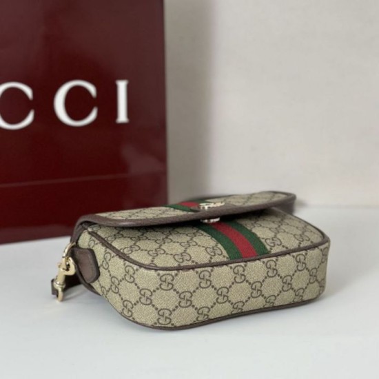 Replica Gucci Ophidia small top handle bag 836843 Brown Fake