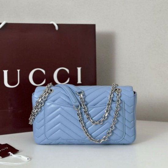 Replica Gucci GG Marmont medium shoulder bag 837267 Blue Fake