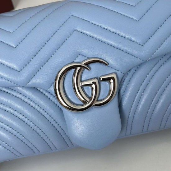 Replica Gucci GG Marmont medium shoulder bag 837267 Blue Fake