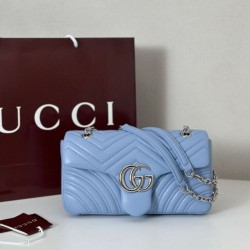 Replica Gucci GG Marmont medium shoulder bag 837267 Blue Fake