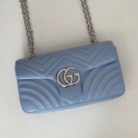 Replica Gucci GG Marmont medium shoulder bag 837267 Blue Fake