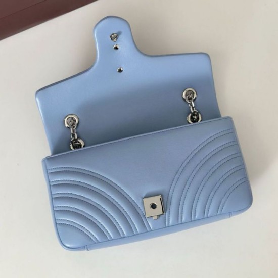 Replica Gucci GG Marmont medium shoulder bag 837267 Blue Fake