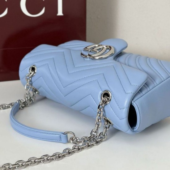 Replica Gucci GG Marmont medium shoulder bag 837267 Blue Fake