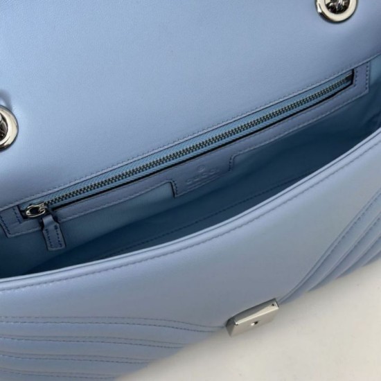 Replica Gucci GG Marmont medium shoulder bag 837267 Blue Fake