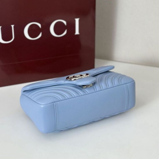 Replica Gucci GG Marmont medium shoulder bag 837267 Blue Fake