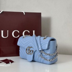 Replica Gucci GG Marmont medium shoulder bag 837267 Blue Fake