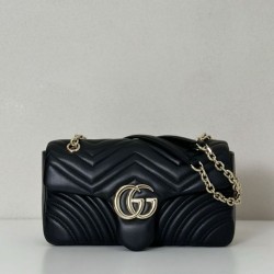 Replica Gucci GG Marmont medium shoulder bag 837267 Black Fake