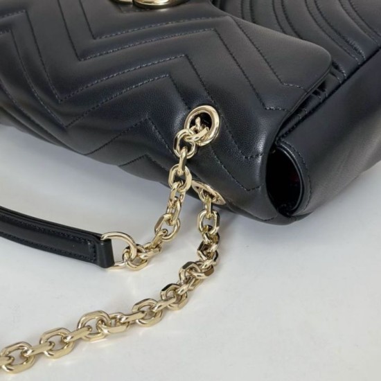 Replica Gucci GG Marmont medium shoulder bag 837267 Black Fake