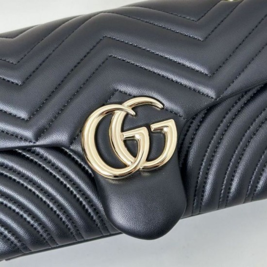 Replica Gucci GG Marmont medium shoulder bag 837267 Black Fake