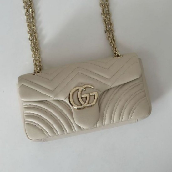 Replica Gucci GG Marmont medium shoulder bag 837267 Beige Fake