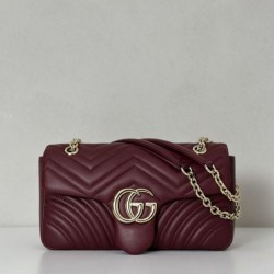 Replica Gucci GG Marmont medium shoulder bag 837267 Red Fake