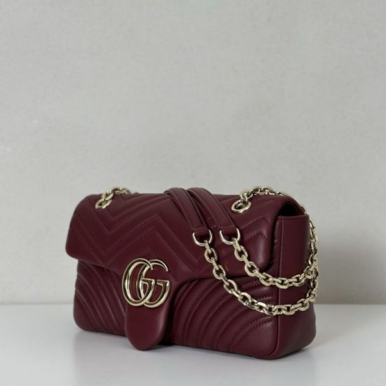 Replica Gucci GG Marmont medium shoulder bag 837267 Red Fake