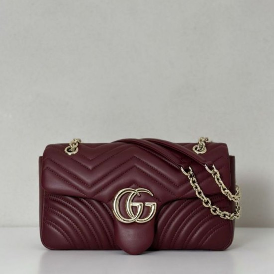 Replica Gucci GG Marmont medium shoulder bag 837267 Red Fake