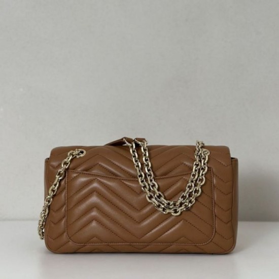 Replica Gucci GG Marmont medium shoulder bag 837267 Brown Fake