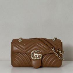 Replica Gucci GG Marmont medium shoulder bag 837267 Brown Fake