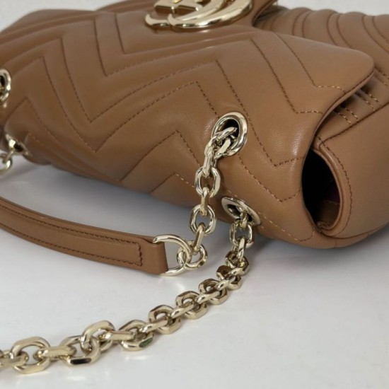 Replica Gucci GG Marmont medium shoulder bag 837267 Brown Fake